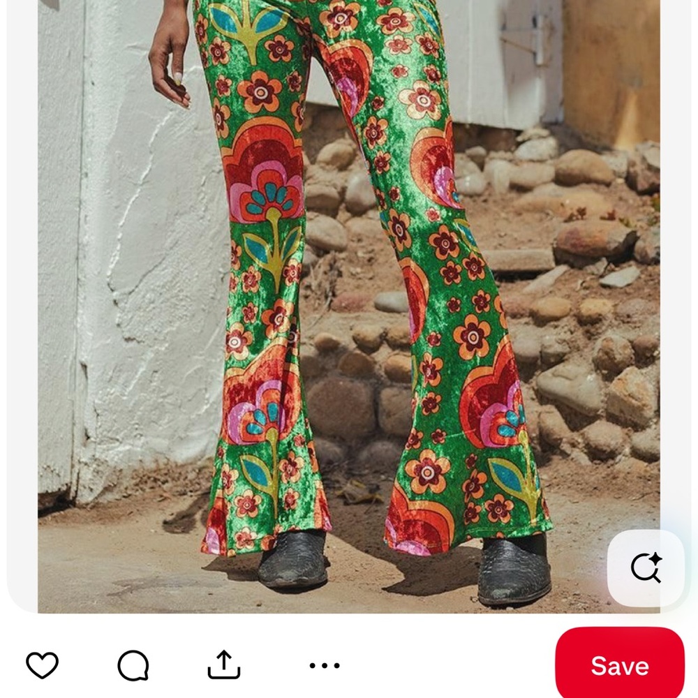 Life Clothing Co Modified Roxbury Flare Velvet Bell Bottoms